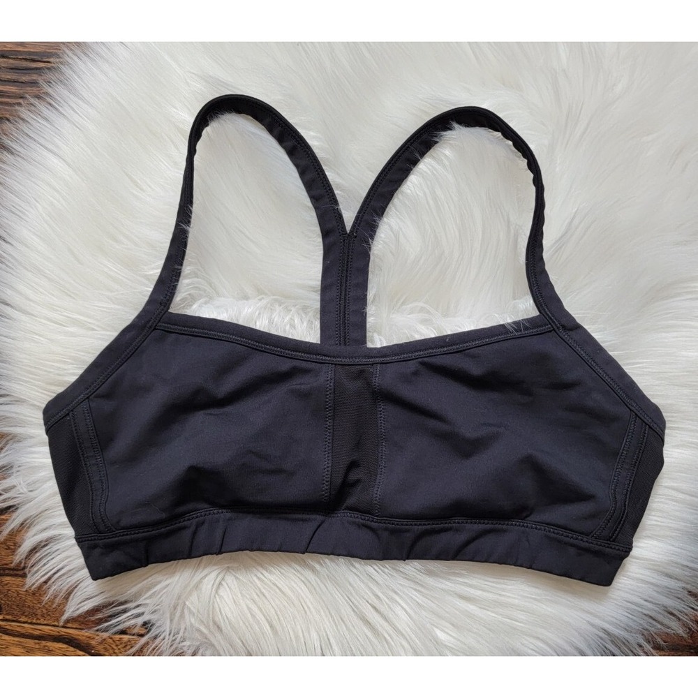 Lululemon Pump It Up Sports Bra Women's Size 10 Solid Black Racerback